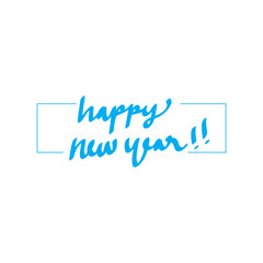 Happy New Year text design for greeting card, calendar or any design. 2021 happy new year design template.