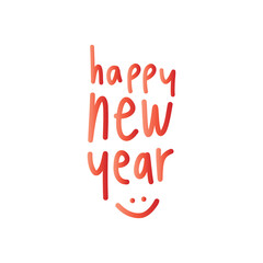 Happy New Year text design for greeting card, calendar or any design. 2021 happy new year design template.