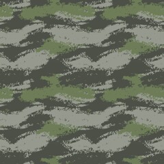 Green Brush Stroke Camouflage Abstract Seamless Pattern Background