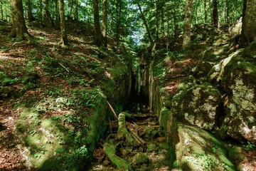 Obraz premium old beaten canyon through rocks in the mountains