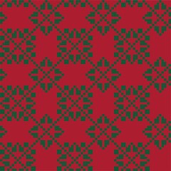 Christmas Snowflakes Fair Isle Seamless Pattern Background