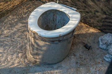 Long drop toilet at Spitzkoppe in Namibia