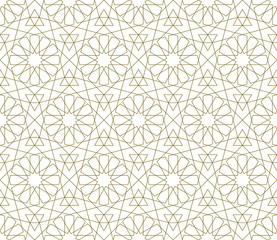 Seamless arabic geometric ornament in brown color.
