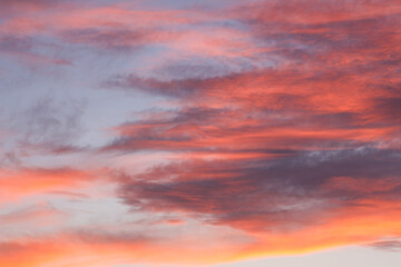 Blue, red and black clouds at sunset. sky,  cloud