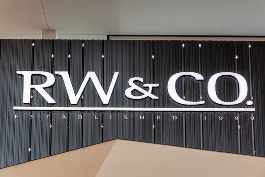 RW & Co. sign in a retail store, Toronto, Canada