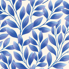 Fototapeta na wymiar Seamless watercolor botanical pattern. Digitally hand painting floral background. Modern leaves design for fabric, wallpaper, surface.