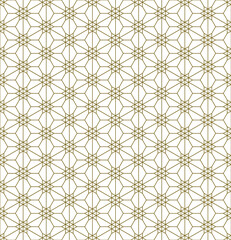 Seamless traditional Japanese ornament Kumiko.Golden color lines.