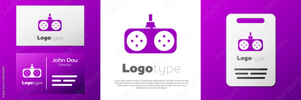Poster logotype gamepad icon isolated on white background. game controller. logo design template element. v