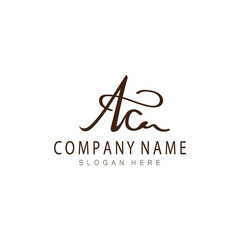 ac initials handwritten logo design vector illustration
