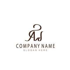 AD initials handwritten logo design vector illustration