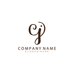 G initials handwritten logo design, vector illustration