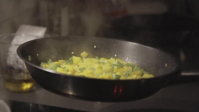 Close up cooking steam rice