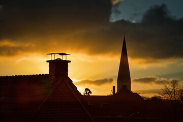 Obraz premium St. Remigius, Borken, Kirchturm, Silhouette