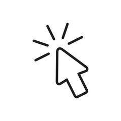 Click icon. Clicking cursor on white background. Vector illustration 