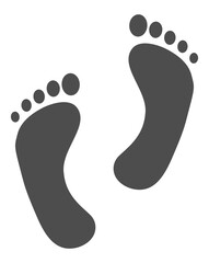 Fototapeta na wymiar Barefoot footprint icon symbol. Foot image.