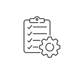 Clipboard with gear icon