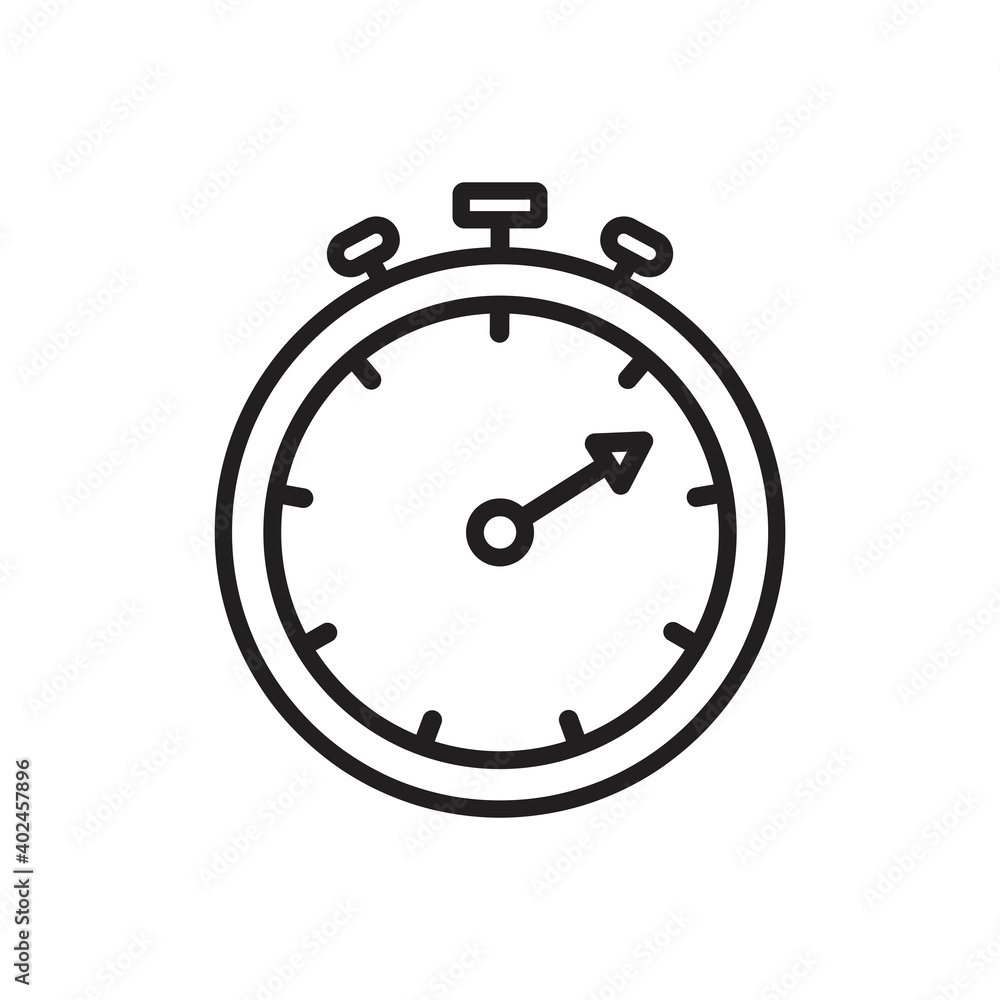Wall mural timers icon on white background. stopwatch symbol. countdown clock counter timer vector illustration