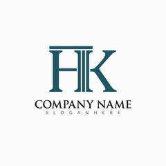 Letter HK Professional logo design. Easy to use on various types of business and company. 