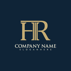 Letter HR Professional logo design. Easy to use on various types of business and company. 