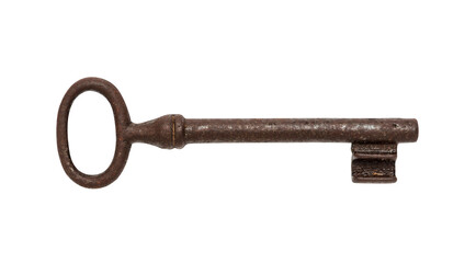 Old key isolated on white, including clipping path
