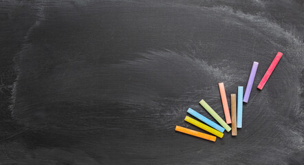 Blackboard with colour chalk