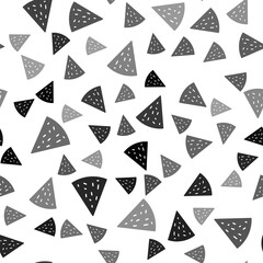 Black Nachos icon isolated seamless pattern on white background. Tortilla chips or nachos tortillas. Traditional mexican fast food. Vector.
