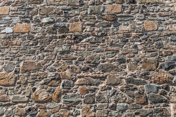 Medieval architecture textures, detailed fortress wall masonry schist and granite mix