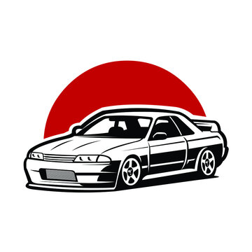 Japanese sport car image vector isolated