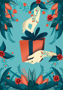 hands holding a present