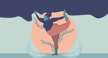 Happy Person Doing Yoga