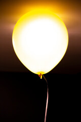 Bright yellow ballon in a living room