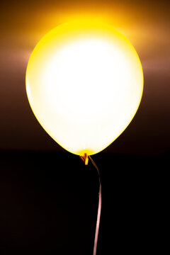 Bright Yellow Ballon In A Living Room