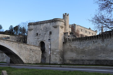 Fototapeta na wymiar Les remparts d'Avignon vus depuis l'expérieur de la ville, ville de Avignon, département du Vaucluse, France