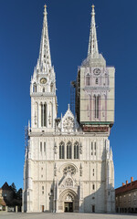Zagreb Cathedral, Croatia. The Cathedral of the Assumption of Blessed Virgin Mary is the most monumental sacral building in Gothic style southeast of the Alps.
