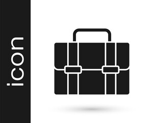 Black Briefcase icon isolated on white background. Business case sign. Business portfolio. Vector.