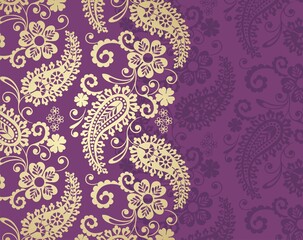 paisley floral pattern , wedding template , royal India	