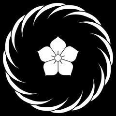 家紋　芒輪に豆桔梗