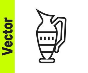 Black line Ancient amphorae icon isolated on white background. Vector.