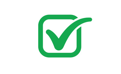 Checkmark tick green icon. Symbol of approval check mark.