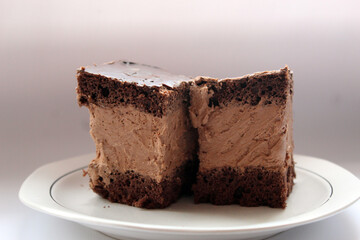 Rigo Jancsi, a traditional Hungarian cube-shaped chocolate sponge cake homemade in Romania