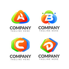 Set of letter logo collection with colorful shape for business
