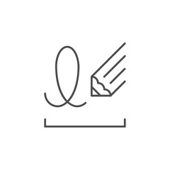 Person signature line outline icon