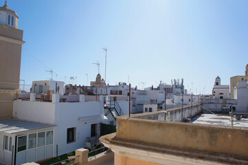 Fototapeta na wymiar White rooftops of Cadiz, Andalusia, Spain