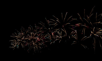 Firework background new year night sky party isolated display