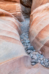 Colorful Aztec Sandstone Mojave Desert Wash in Nevada’s Valley of Fire State Park