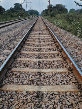 railway tracks in the countryside