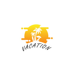 Vacation Travel Logo Design Symbol Template Flat Style Vector
