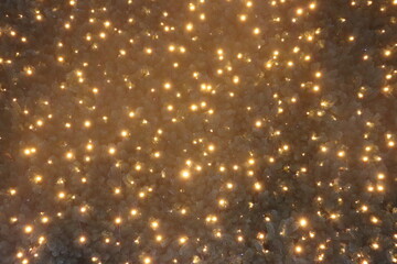 Christmas decorations glowing lights close-up.