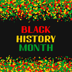 Black History Month. Annual event in February for USA and in October in UK. Vector template for typography poster, banner, label, flyer, etc.