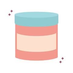 pink container for cream with sparks